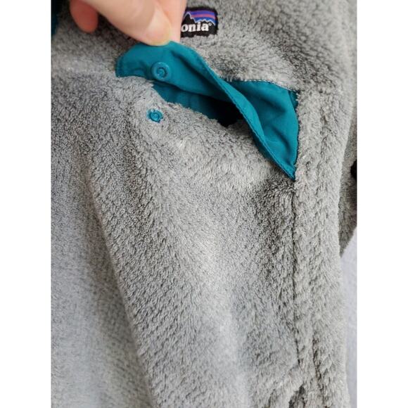 Patagonia Fleece Pullover Jacket Womens Medium Re Tool Gray Long Sleeve Snap T - Picture 7 of 15